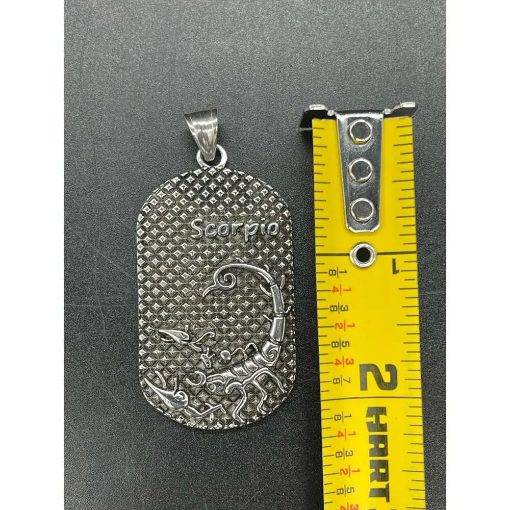 Scorpio Men’s Pendant Stainless Steel Scorpion Engraved Back 